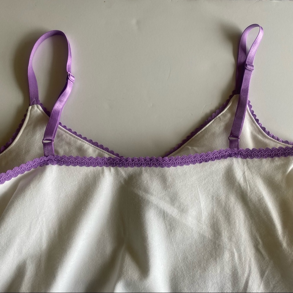 Moda International White & Purple Lace Bralette Tank Top - Picture 6 of 10